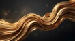 © arya - Elegant golden liquid metal flows in a luxurious abstract 3d wave with smooth texture, creating an opulent mood against a dark bokeh background.