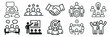 © Ярослав Дацко - teamwork business icon set with people collaboration, meeting, leadership, partnership and strategy symbols vector illustration collection on transparent background