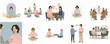 © Pixelora - Minimalist Illustration Set of Mental Health Therapy and Support Group Concept