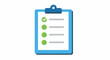 © aninurkha - Checklist on a blue clipboard icon.