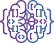 © whopper pxl - Brain illustration with coding symbols and lines represents ai coding algorithm technology