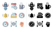 © Airwj - Collection of icons representing stress, pressure, and workload, shown in both color and silhouette versions.
