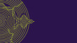 © godsfavoritearts - Abstract lime green circular line art on dark purple background vector illustration