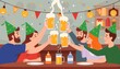 © Egor - Celebration party with friends toasting beer in festive atmosphere