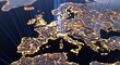 © Techwave Visuals - Europe Map with Glowing Data Beams Connecting Cities at Night for Digital Infrastructure and Global Business Logistics Concept