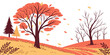 © RABBY - A colorful autumn landscape with trees and hills Vector