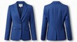 © Playful - Mockup of a cobalt blue color two button formal blazer for woman