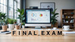 © Alexandr Peers - Final exam preparation and student assessment theme for course completion, academic testing and qualification review with grading, score tracking and education progress measurement plan