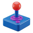 © Md - Colorful joystick controller with red and purple buttons on blue base