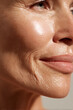 © annebel146 - Eye wrinkles of middle-aged woman, skincare and rejuvenating therapy concept. Close up face of mature woman. Skin care healthy skin