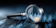 © NovaVision - Magnifying glass over financial stock market data charts and graphs