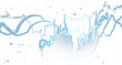 © ImageFlow - Abstract financial chart with blue lines and bars displayed in soft digital style on white background, concept of market analytics and economic data trends