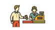 © jakun - Customer paying at checkout counter illustration