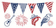 © leptop - patriotic banner with guitar firework and eagle Vector