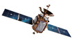 © Francisco - High-tech communication satellite with blue solar panels and golden parabolic dish, isolated on transparent background, for space technology and global data