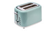 © Diego - Light blue retro two-slice toaster with shiny chrome accents, a modern kitchen appliance for breakfast, isolated PNG on transparent background