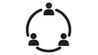 © IsratJahan - Three person icon circle, community symbol, connection concept, group teamwork graphic, people icon, people silhouette