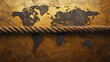 © syhin_stas - Rope with a tight knot across a world map illustrating global slavery and the struggle for human rights. International Day for the Remembrance of the Slave