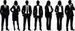 © Creative Crave - Business professionals silhouettes, corporate attire illustration, office teamwork diversity, workplace culture concept