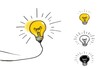 © joeycheung - Bright light bulb illuminates ideas with smaller bulbs and a computer