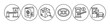 © David - Collection of line icons representing various aspects of border control, customs inspection, and travel regulations.