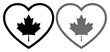 © tanbirmiah - Iconic Canadian maple leaf symbols within hearts, representing love and national pride.
