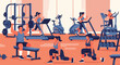 © reynanduye - Diverse people exercising in a modern gym with cardio and weight machines