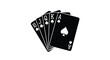 © IMkM00i76 - Royal flush in spades a classic hand of playing cards silhouette