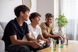 © ADDICTIVE STOCK - Gen-z friends enjoying video games together