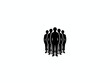 © tere - Military soldiers group silhouette standing on white background