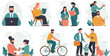 © hytam - Diverse cartoon characters engage in various daily activities, including work, leisure, and social interaction