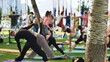 © Довидович Михаил - Group of people practicing yoga at India Day festival in Moscow park