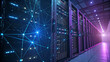 © Javed - Futuristic Data Center Server Room With Digital Network Connection For Cloud Computing And Artificial Intelligence Technology