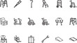 © Abdus - Set of Black and White Line Icons for Medical Equipment and Furniture