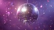© Ilya - Glittering disco ball with sparkling reflections on colorful background, music party celebration concept, vibrant nightlife mood, dance entertainment theme.
