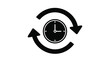 © Sakib Studio - Black clock icon with circular arrows indicating a time loop or repetition