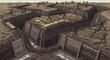 © cherif - Illustration of a war trench system carved into muddy ground with wooden reinforcements, representing historical military defenses and harsh battlefield conditions.