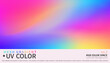 © Kolerowa - Holographic UV mesh gradient background no.2. Abstract vibrant neon liquid texture with iridescent pastel purple and orange colors for modern branding design.