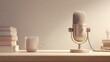 © nicole - Minimalist Podcast Desk with Microphone and Accessories