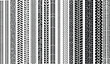 © ΠISH4N I5L4M - Set of black tire tread patterns and track marks including various rubber textures for automotive transport vehicle and heavy industrial machinery