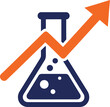 © NabilPhotos - Laboratory flask icon with upward growth arrow representing scientific research progress