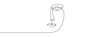 © SomDraw - Minimalist continuous one line drawing of a human face with abstract features for modern wall art. Editable stroke outline. Single contour art. Doodle hand drawn vector illustration