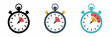 © DOTTET - Stopwatch icon collection isolated on white background representing timer, time tracking and precision measurement illustration