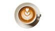 © Ivan - Isolated delicious hot latte art coffee drink cup with elegant heart design top view