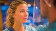 © forenna - Hospital environment converted to astronaut quarantine facility with medical staff conducting health assessments through transparent barriers before deep space mission departure, ideal for space