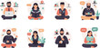 © hesty - Diverse individuals in casual attire practice mindful activities with technology and reading