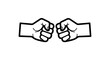 © tere - Two fists facing each other strongly.