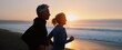 © ckybe - Vibrant active seniors enjoying a refreshing morning run on a beautiful beach sunrise healthy living concept