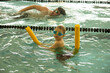 © Tomsickova - Child, taking swimming lessons in a group of children in indoor pool