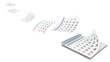 © sea and sun - calendar pages flying time years pass - 3d rendering
